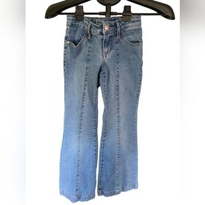 Art Class Girls Flare Jeans Light Wash Denim Raw Hem Size 8 Trendy Boho